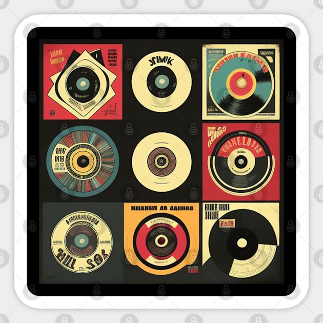 Vintage Vinyl Music Collection Merch Vol. 2 Sticker by musicgeniusart